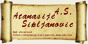 Atanasije Sipljanović vizit kartica